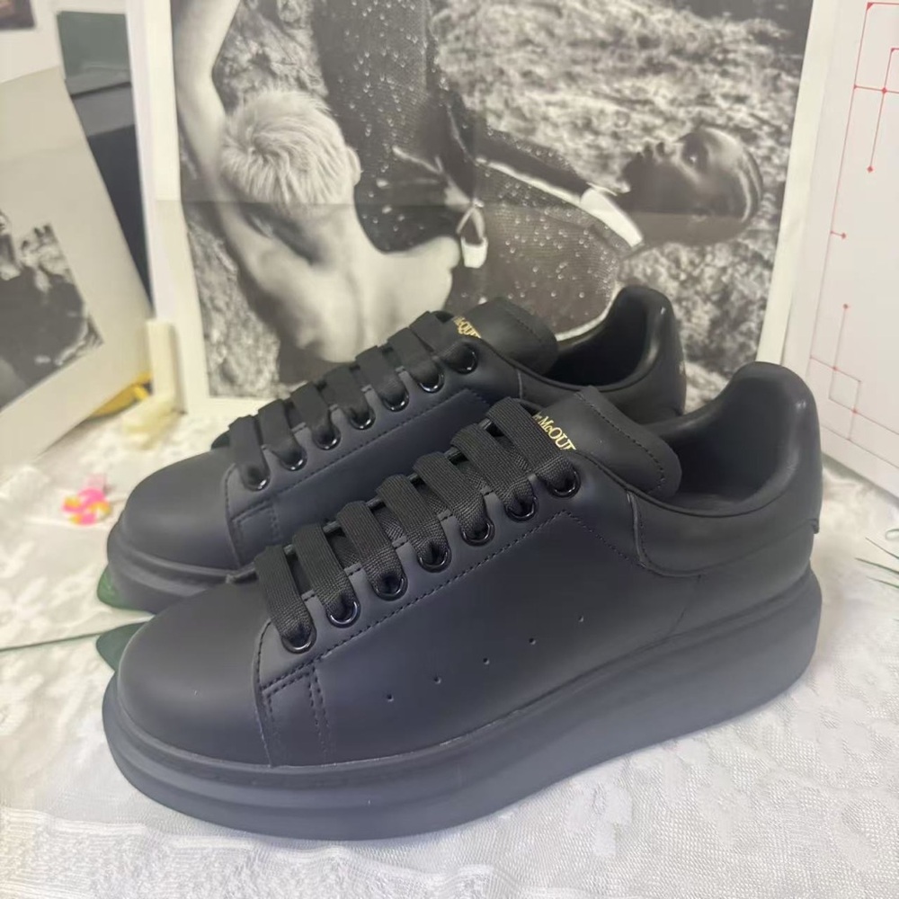 Alexander McQueen Black Leather Sneakers